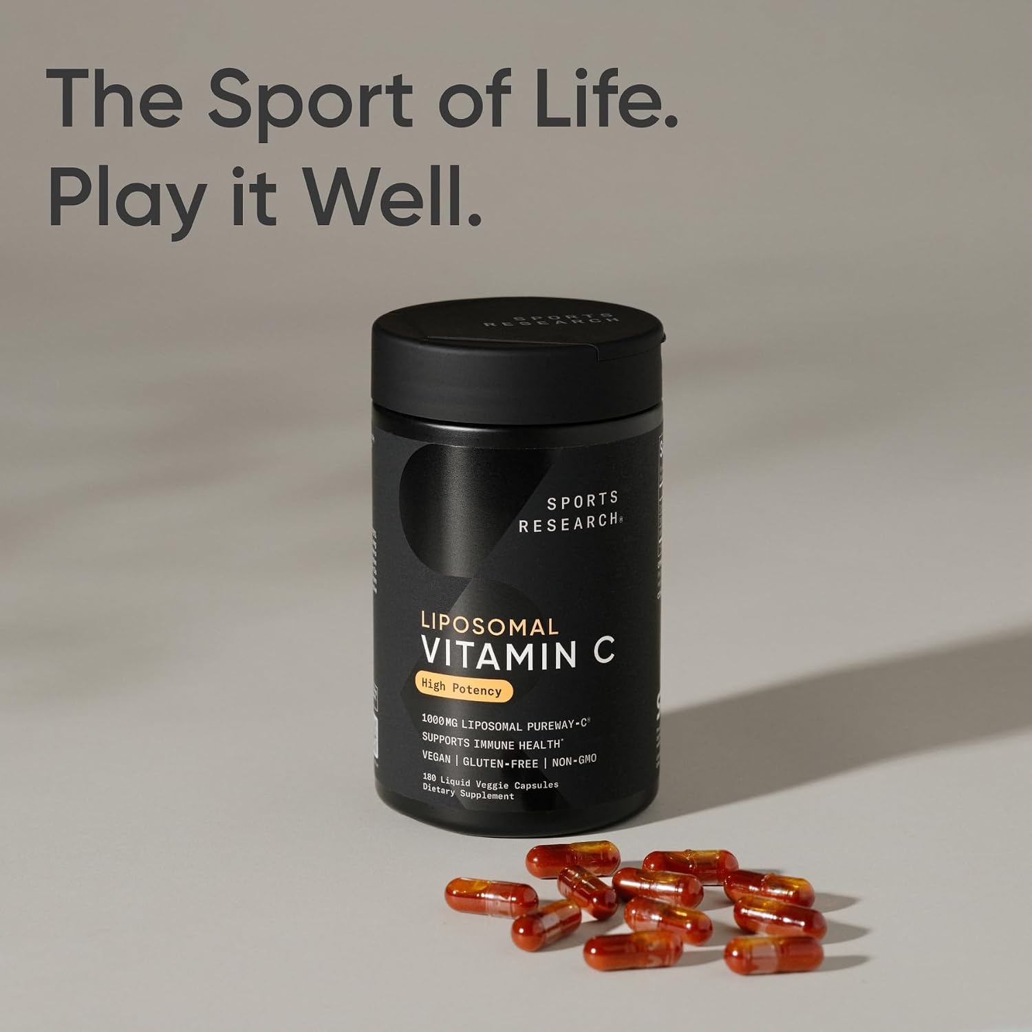 image:imageSports Research High Potency Vitamin C 1000mg 240 Count Veggie CapsulesLiposomal Capsules