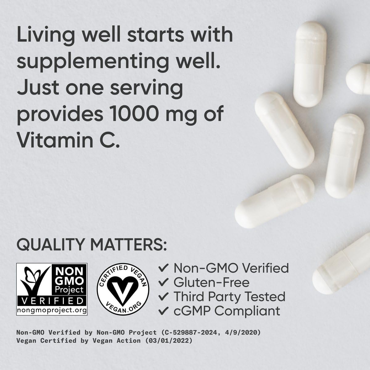 image:imageSports Research High Potency Vitamin C 1000mg 240 Count Veggie CapsulesNonGMO Capsules