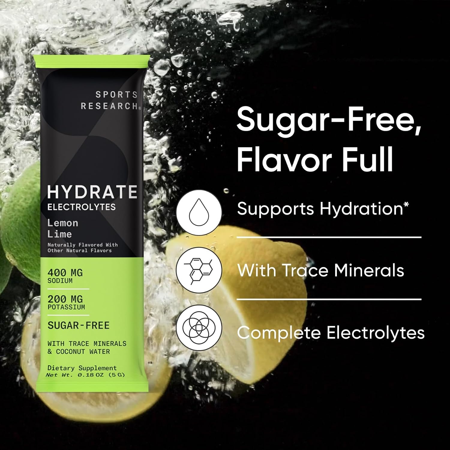 image:imageSports Research Hydrate Electrolytes Passion Fruit 16 PacketsLemon Lime