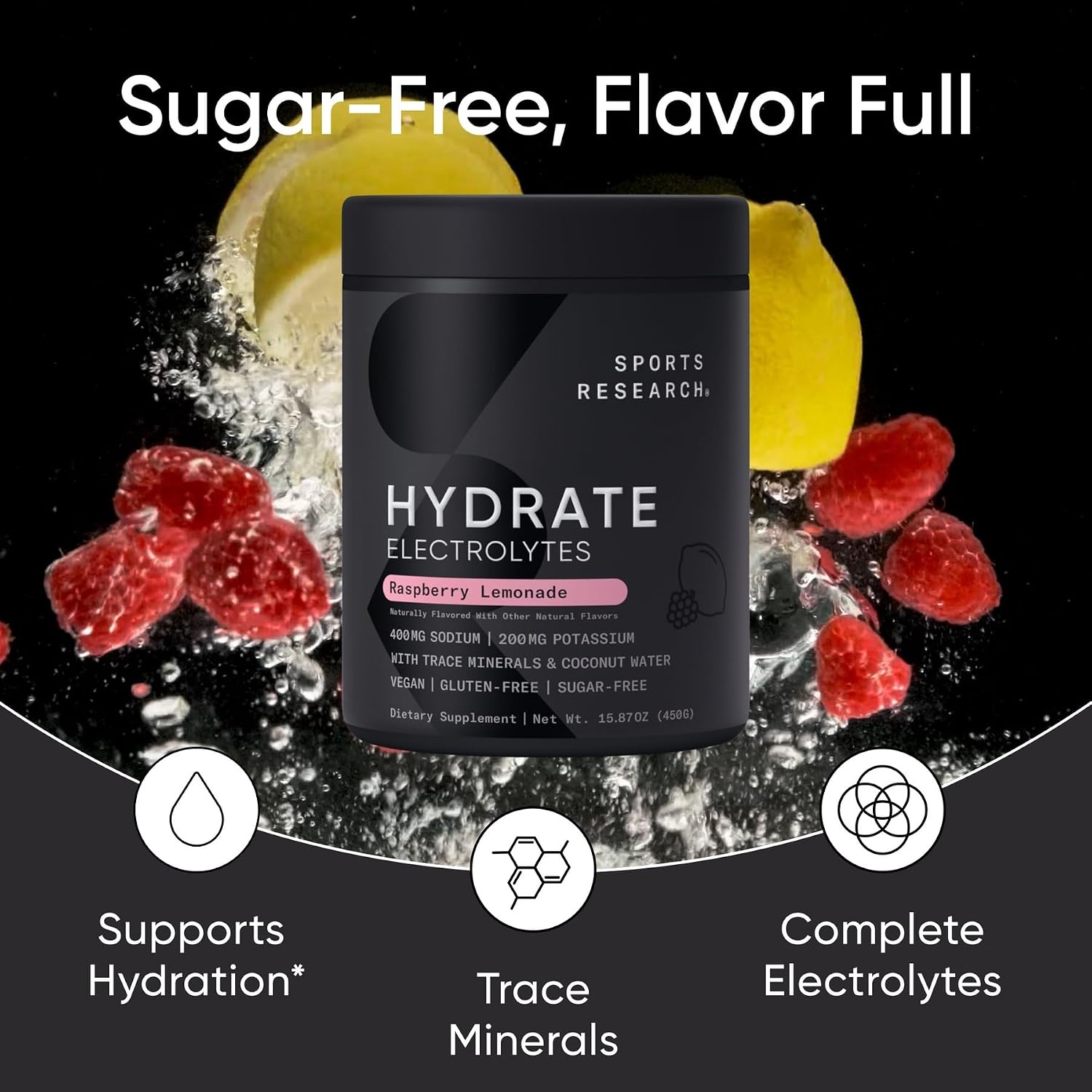 image:imageSports Research Hydrate Electrolytes Passion Fruit 16 PacketsRaspberry Lemonade
