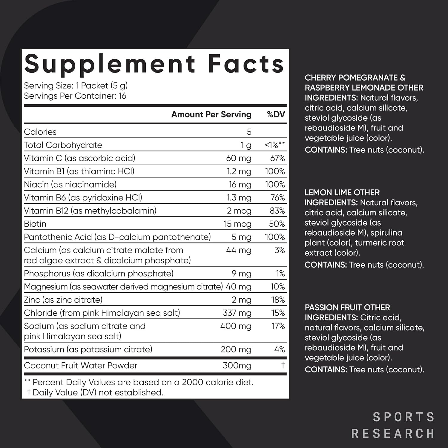 image:imageSports Research Hydrate Electrolytes Passion Fruit 16 PacketsVariety Pack