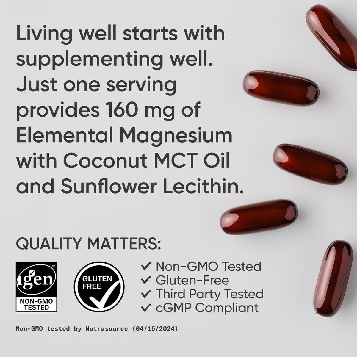 image:imageSports Research Magnesium Glycinate 160mg wCoconut MCT Oil 60 Softgels120 Count Pack of 2