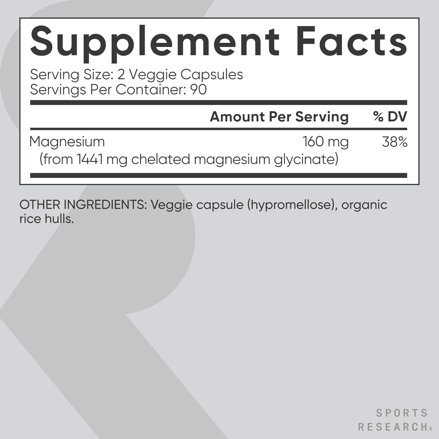 image:imageSports Research Magnesium Glycinate 160mg wCoconut MCT Oil 60 Softgels180 Count Pack of 1
