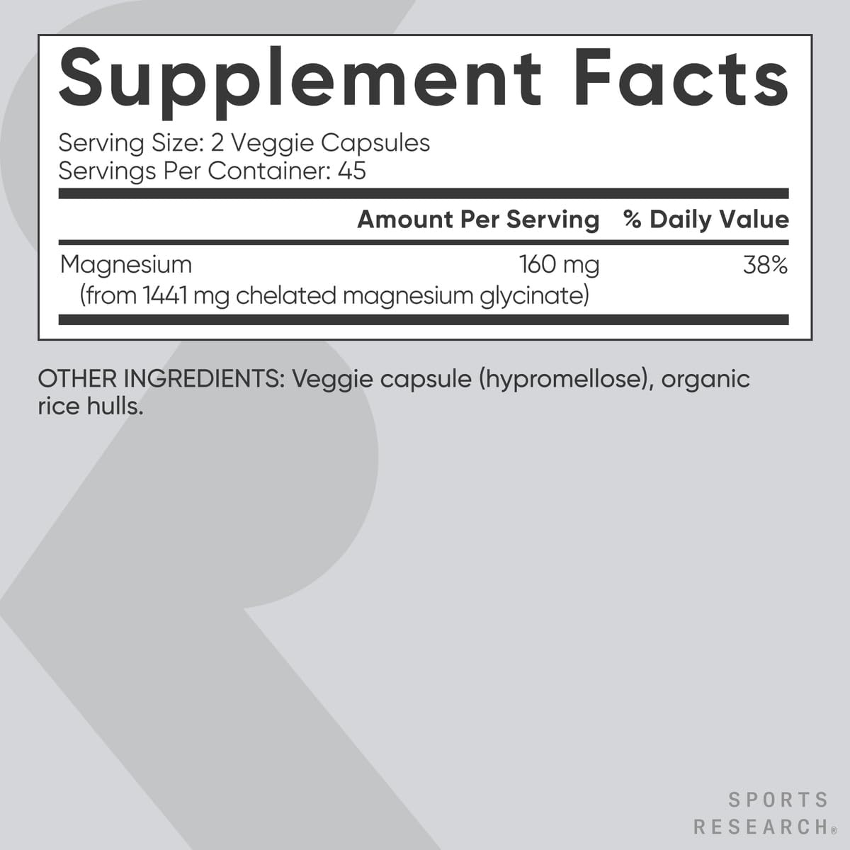 image:imageSports Research Magnesium Glycinate 160mg wCoconut MCT Oil 60 Softgels90 Count Pack of 1