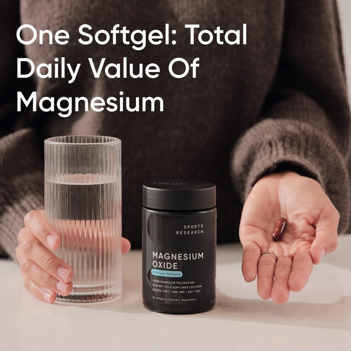 image:imageSports Research Magnesium Oxide 420mg wCoconut MCT Oil 90 Softgels