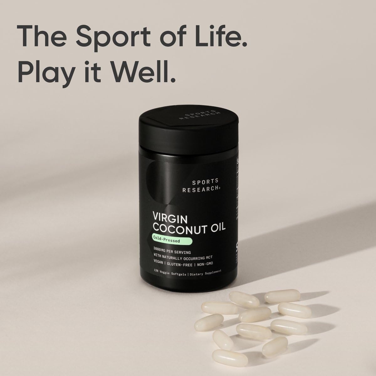 image:imageSports Research Organic Coconut Oil 3000mg 120 Softgels