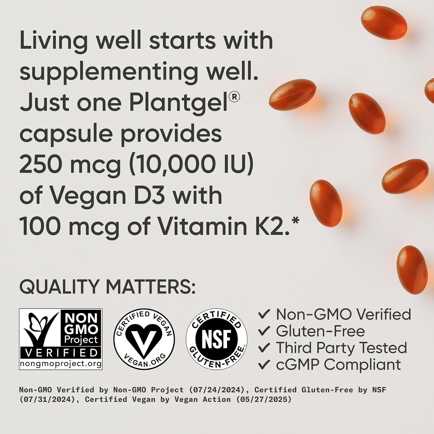 image:imageSports Research Vegan Vitamin D3 K2 wCoconut Oil 60 Count Plantgels