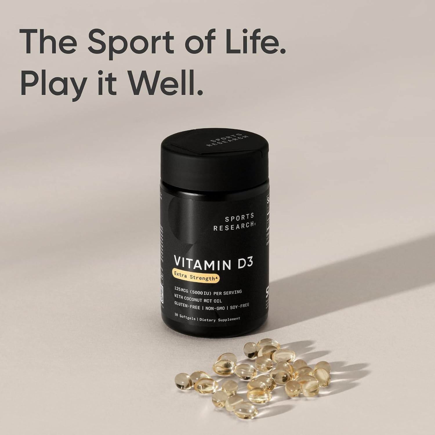 image:imageSports Research Vitamin D3 10000iu250mcg with Coconut Oil 120 Softgels30 Count Pack of 1
