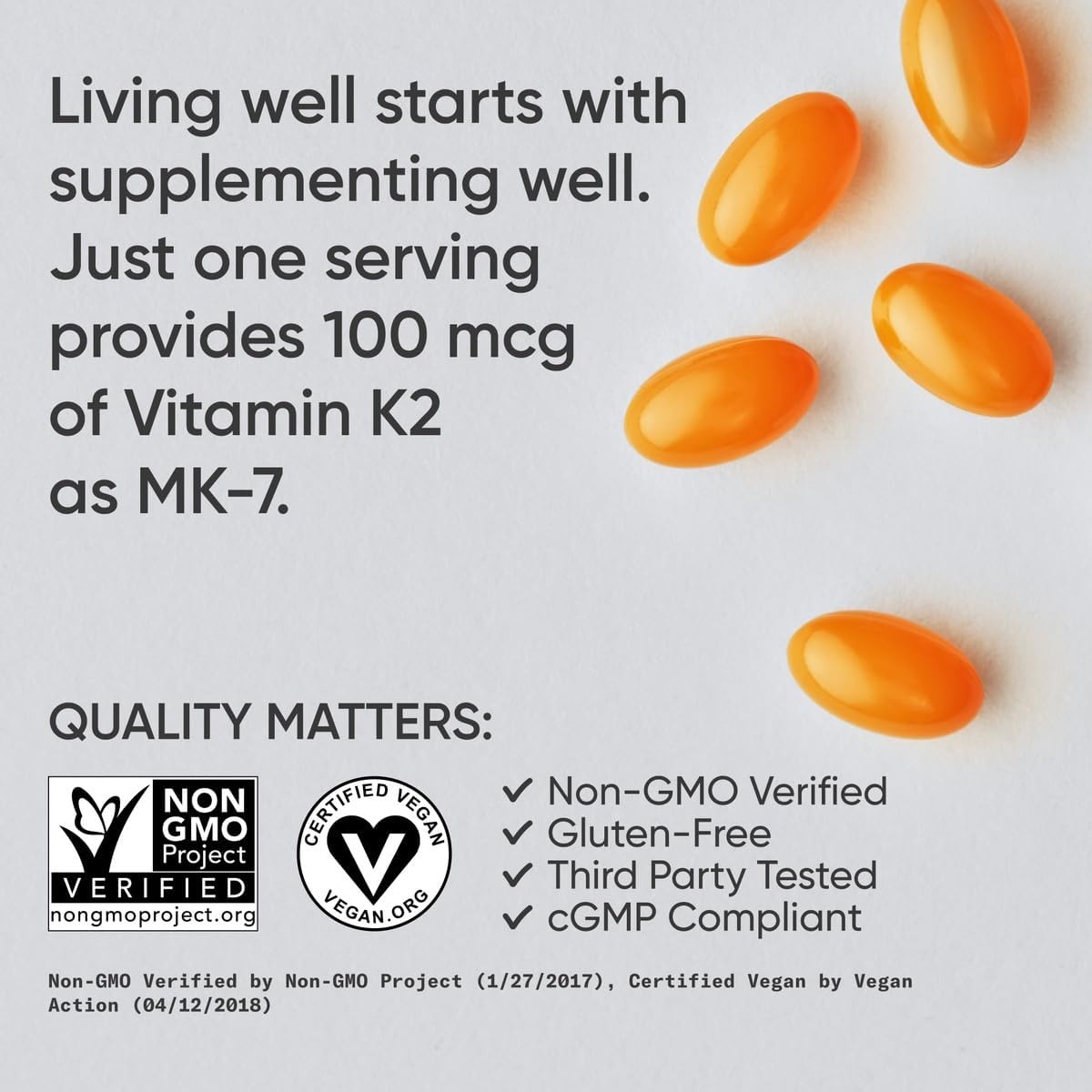 image:imageSports Research Vitamin K2 as MK7 100mcg 60 Count Plantgels120 Count Pack of 1
