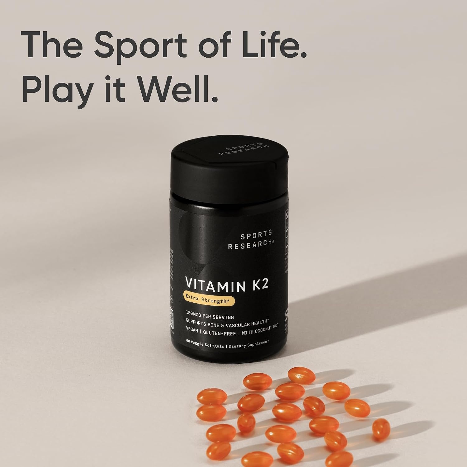 image:imageSports Research Vitamin K2 as MK7 100mcg 60 Count Plantgels60 Count Pack of 1