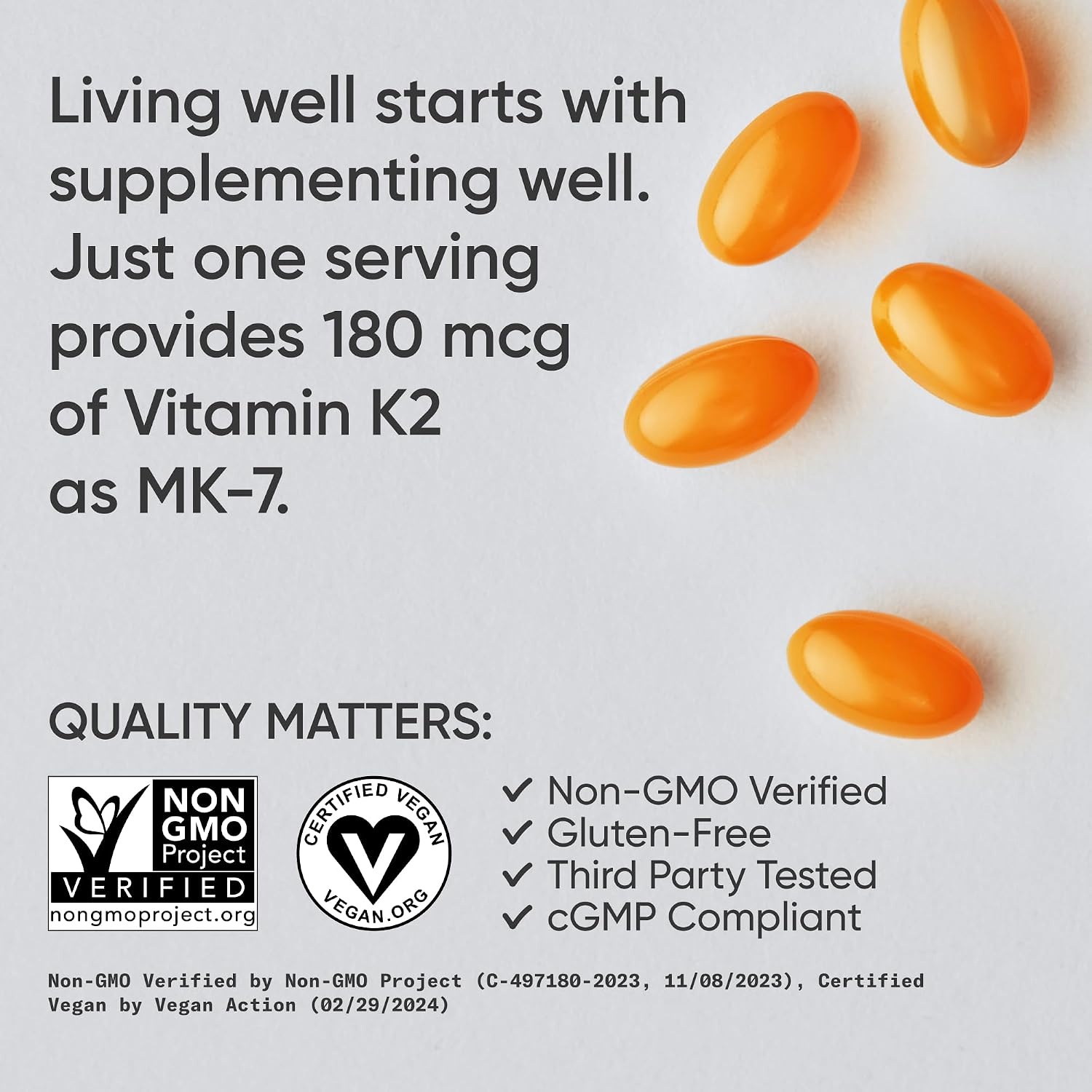 image:imageSports Research Vitamin K2 as MK7 100mcg 60 Count Plantgels60 Count Pack of 1