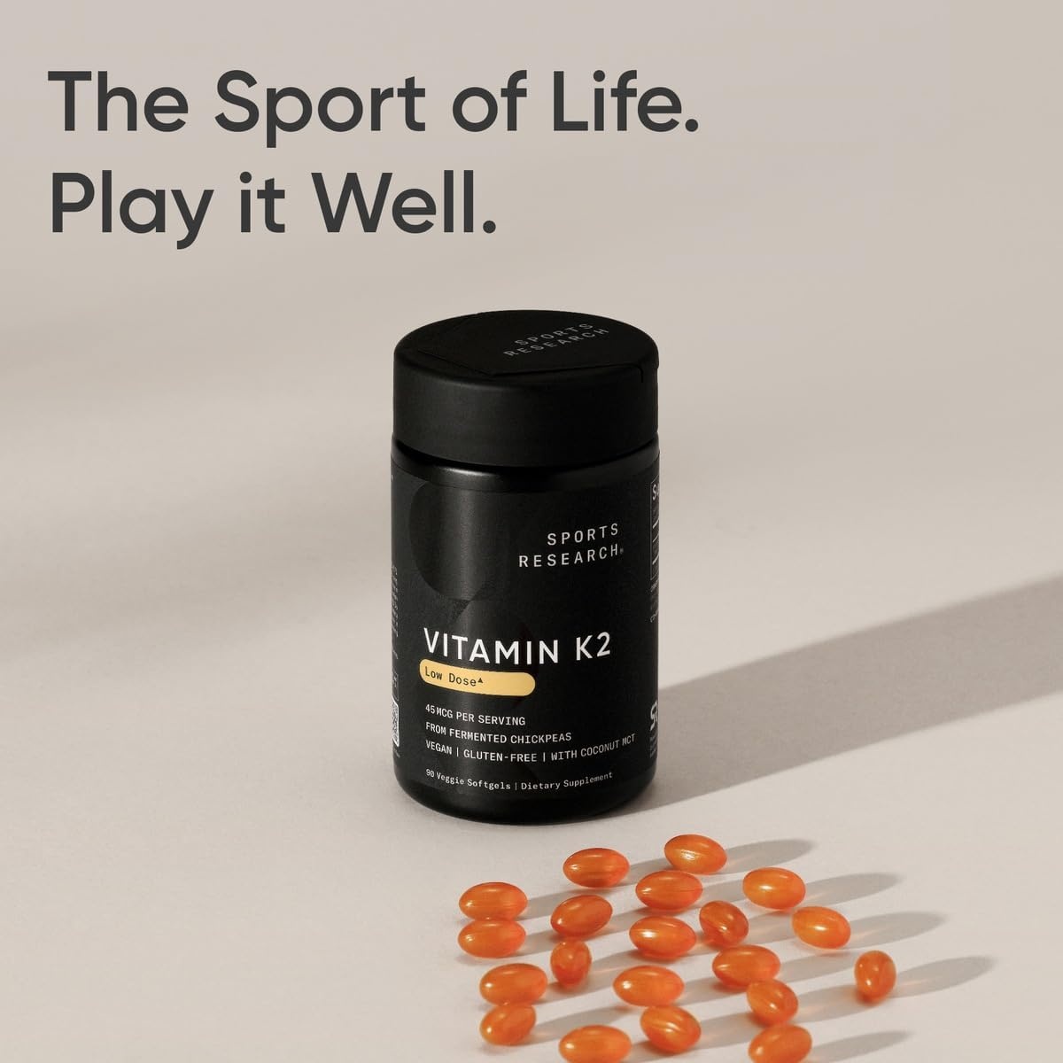 image:imageSports Research Vitamin K2 as MK7 100mcg 60 Count Plantgels90 Count Pack of 1
