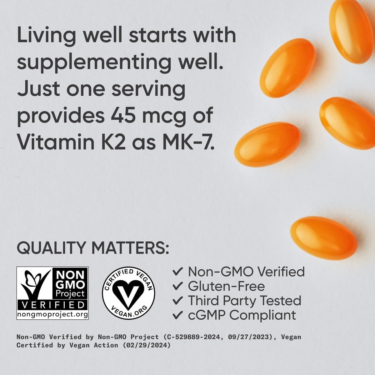 image:imageSports Research Vitamin K2 as MK7 100mcg 60 Count Plantgels90 Count Pack of 1