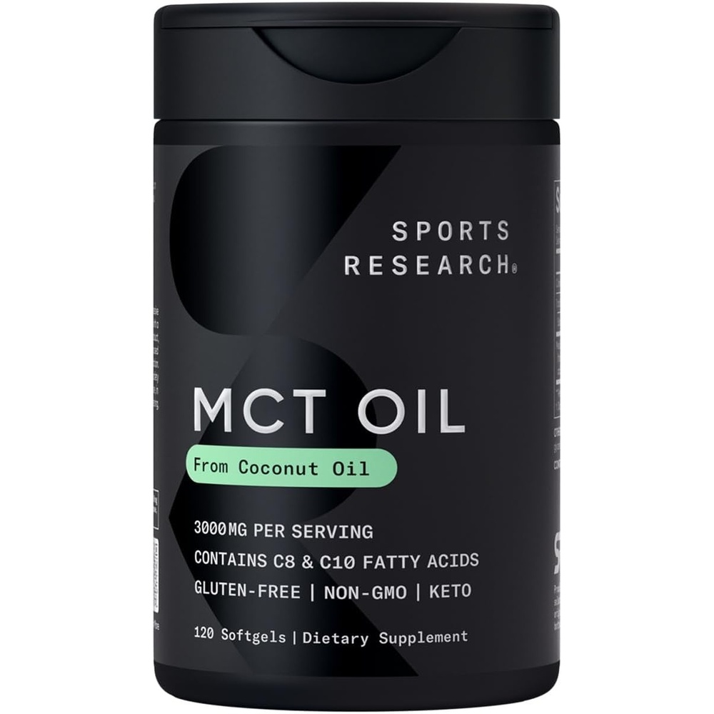 image:imageSports Research Coconut MCT Oil 3000mg 120 Softgels120 Count Pack of 1