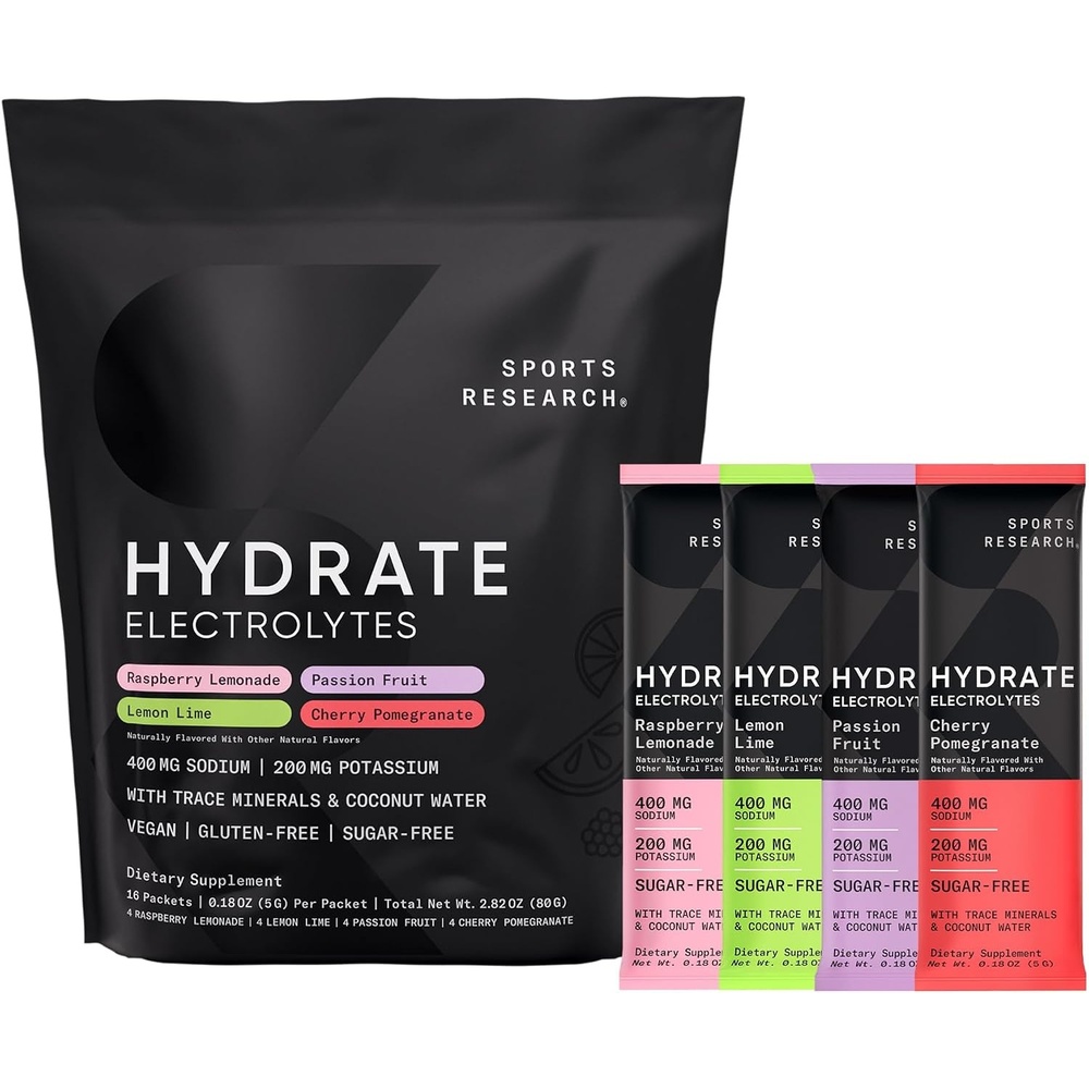 image:imageSports Research Hydrate Electrolytes Passion Fruit 16 PacketsVariety Pack