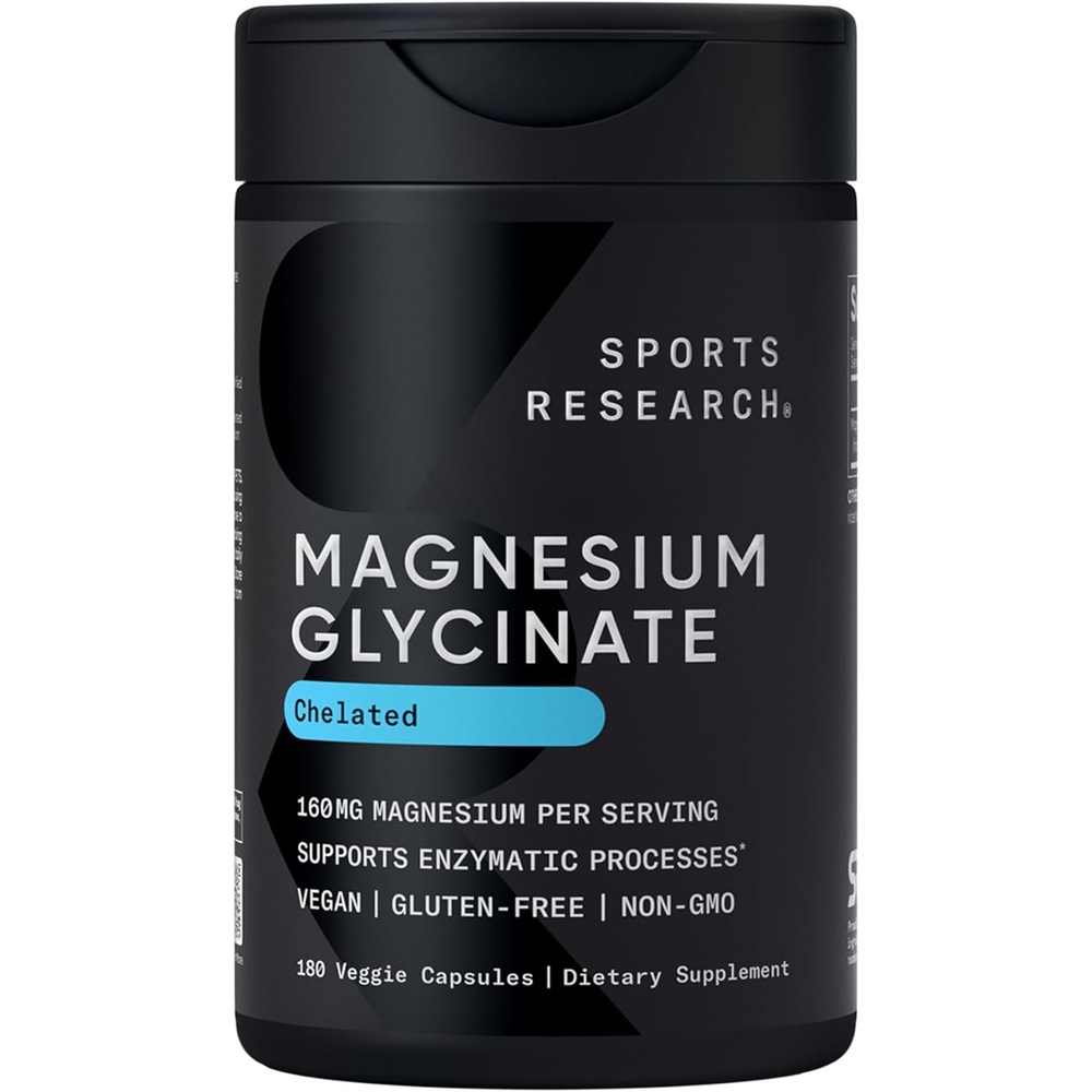 image:imageSports Research Magnesium Glycinate 160mg wCoconut MCT Oil 60 Softgels180 Count Pack of 1