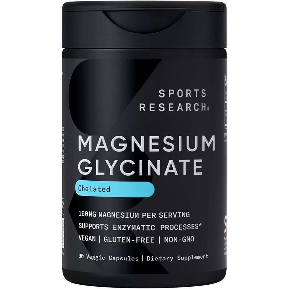 image:imageSports Research Magnesium Glycinate 160mg wCoconut MCT Oil 60 Softgels90 Count Pack of 1