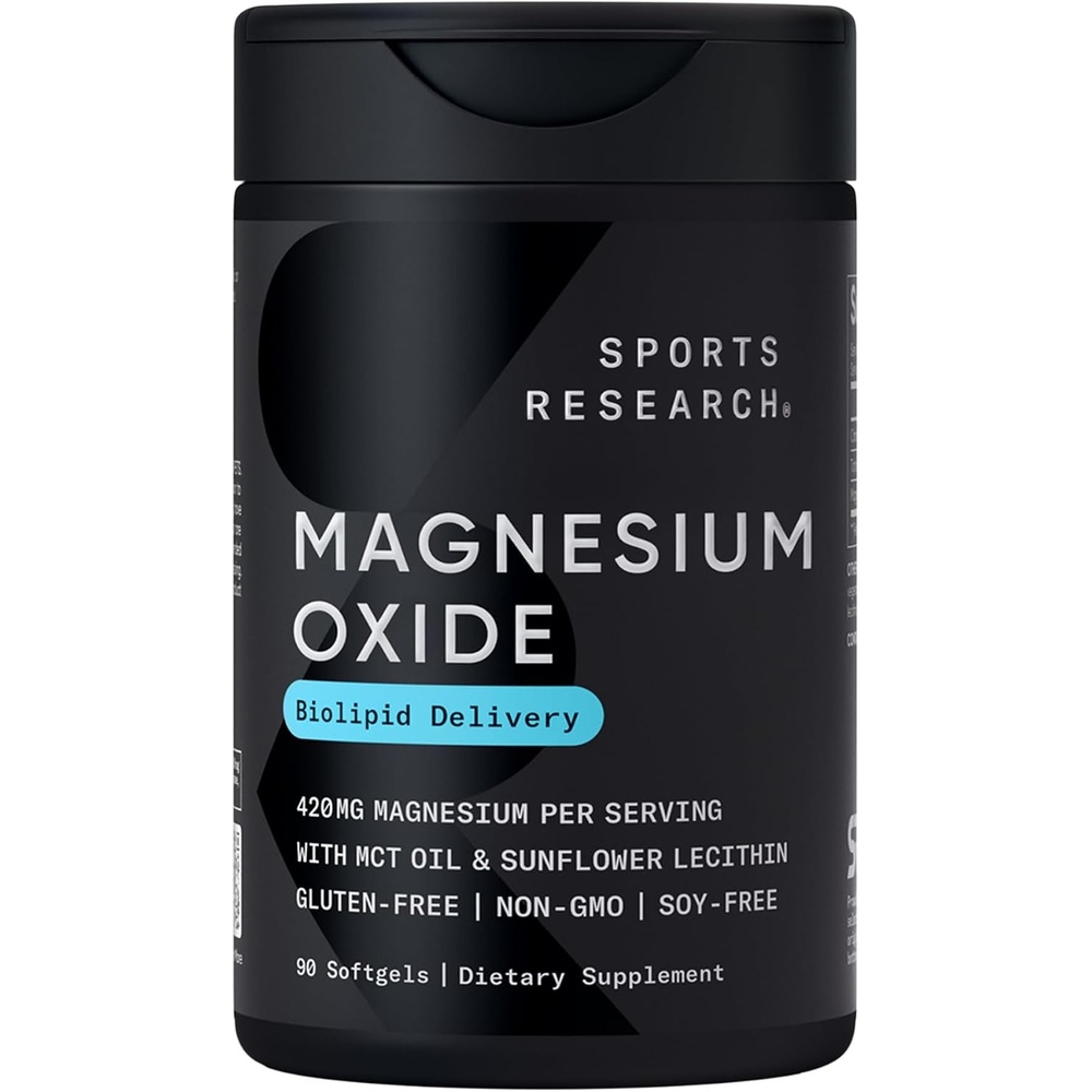 image:imageSports Research Magnesium Oxide 420mg wCoconut MCT Oil 90 Softgels