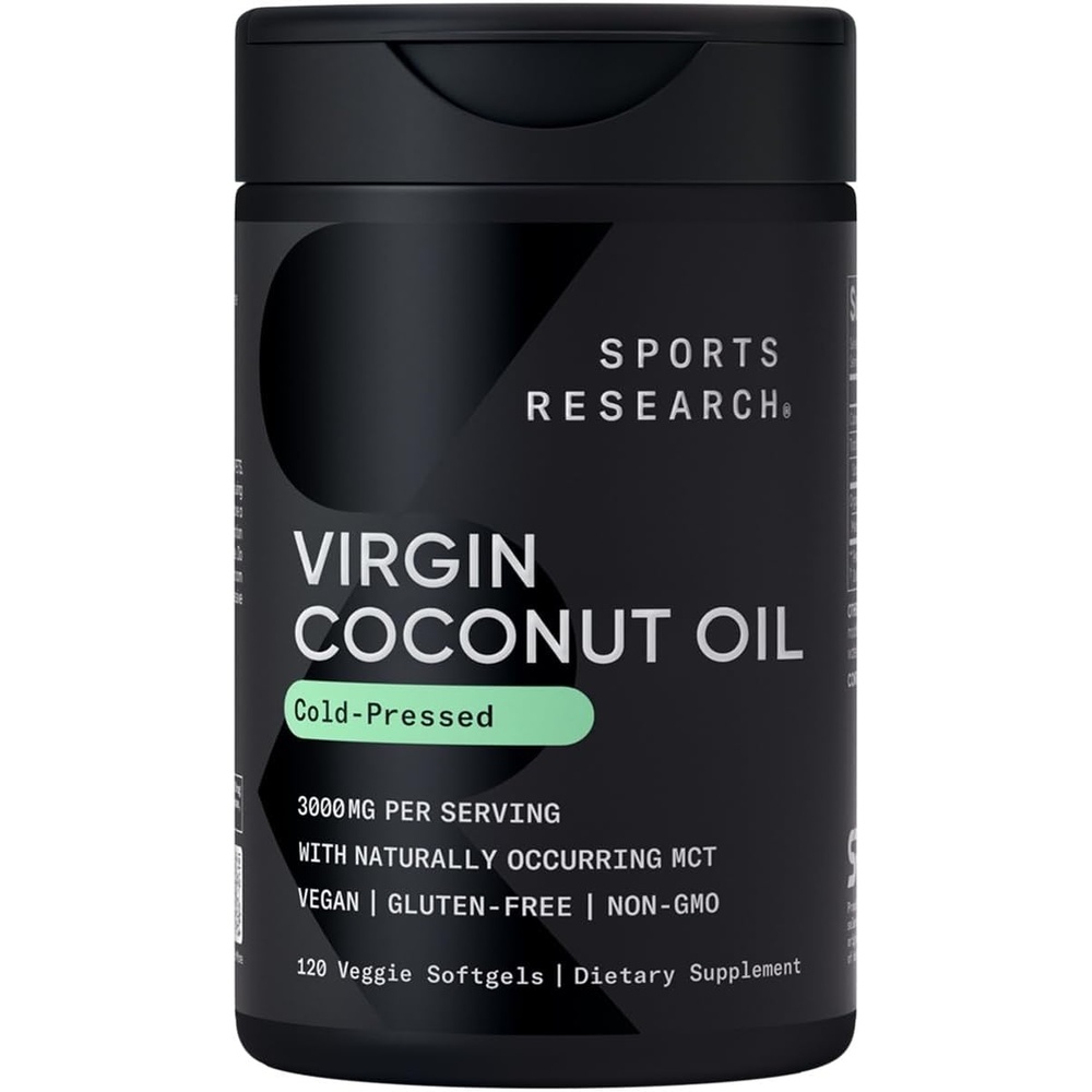 image:imageSports Research Organic Coconut Oil 3000mg 120 Softgels