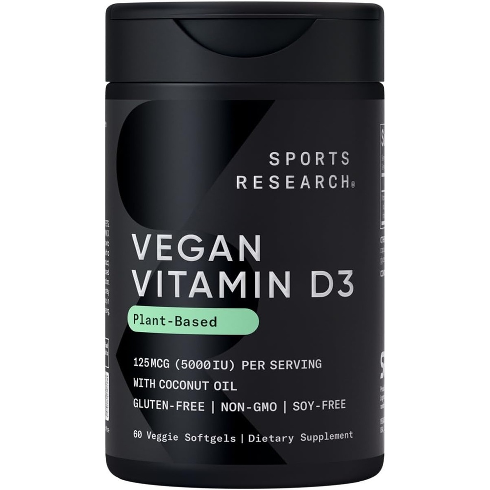 image:imageSports Research Vegan D3 5000iu125mcg with Coconut Oil 60 Plantgels