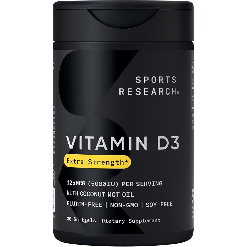 image:imageSports Research Vitamin D3 10000iu250mcg with Coconut Oil 120 Softgels30 Count Pack of 1