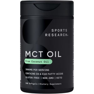 Sports Research® Coconut MCT Oil 3000mg, 120 Softgels(240 Count (Pack of 1))