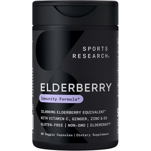 Sports Research® Elderberry Immunity Formula w/Zinc, 60 Count