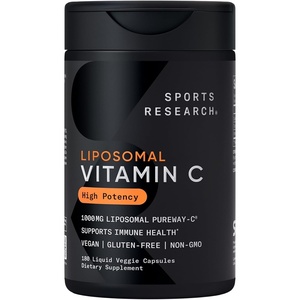 Sports Research® High Potency Vitamin C 1000mg, 240 Count Veggie Capsules(Liposomal Capsules)