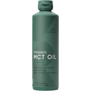 Sports Research® Organic Coconut MCT Oil C8+C10-32oz, Unflavored(16 Fl Oz (Pack of 1))