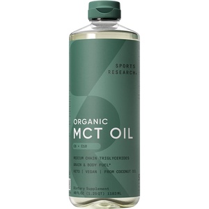 Sports Research® Organic Coconut MCT Oil C8+C10-32oz, Unflavored(40.00 Fl Oz (Pack of 1))