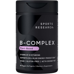 Sports Research® Vitamin B-Complex, 60 Count Plantgels™(60 Count (Pack of 1))